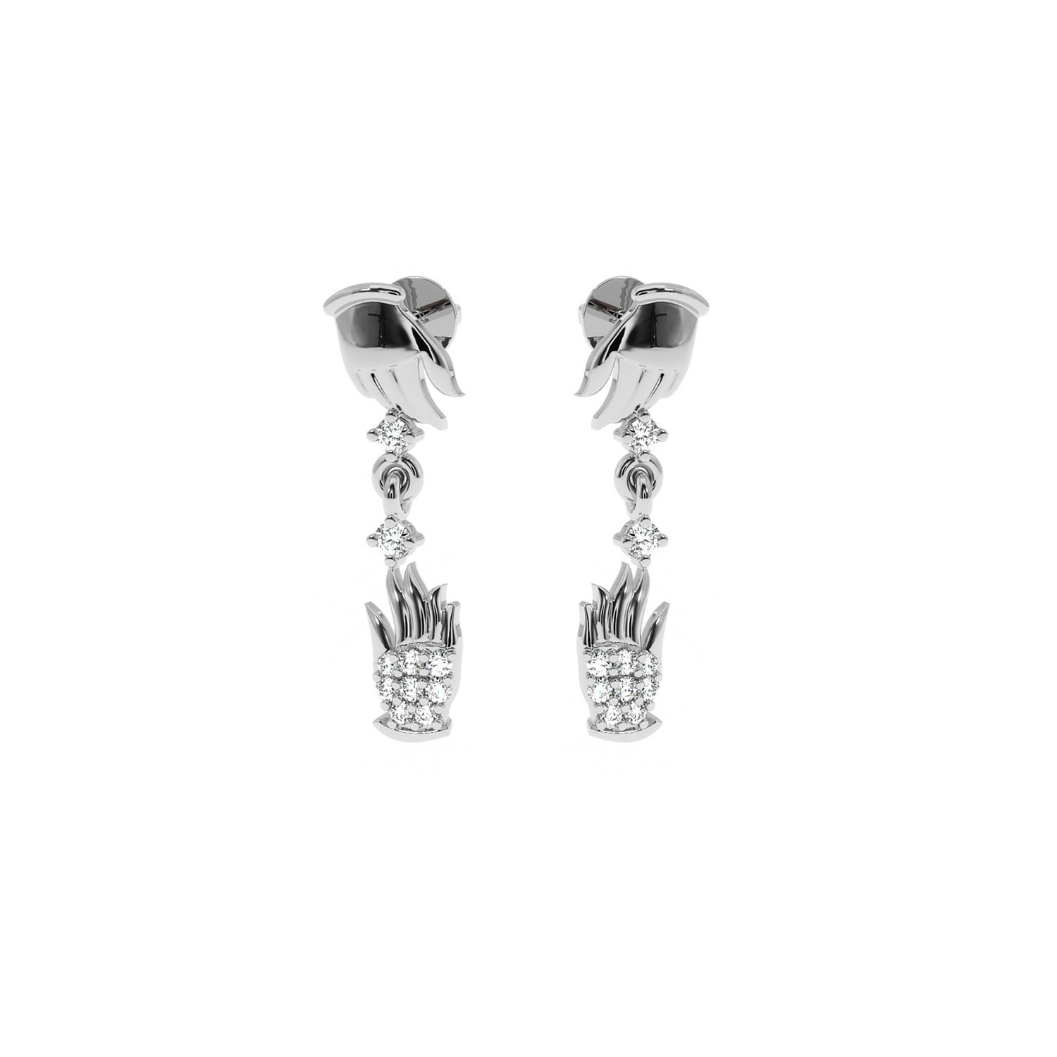 Buy Blessing Hands Diamond Earrings 0.12Ct | Solitairekart